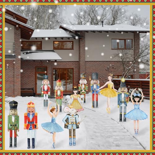12 Pcs Christmas Nutcracker Yard Signs with Stakes C649