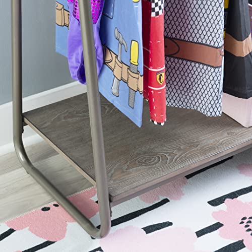 Short Pewter Wooden Clothing Rack J20267