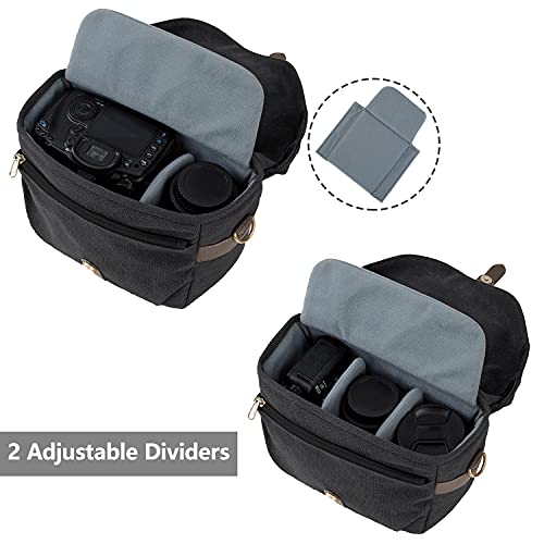 Khaki Canvas Camera Bag with Rain Cover T6037