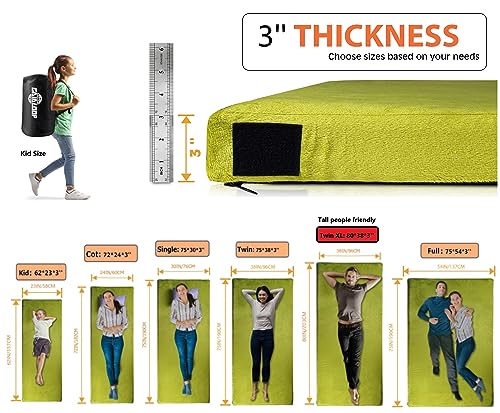 3 Inch Memory Foam Camping Mattress Sleeping Pad Y428070