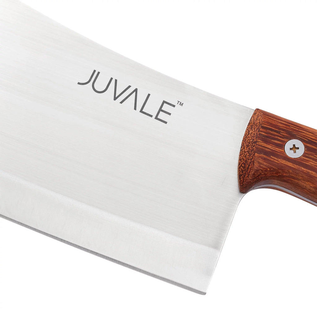 Stainless Steel Meat Cleaver Knife with Wooden Handle, 8 In E373