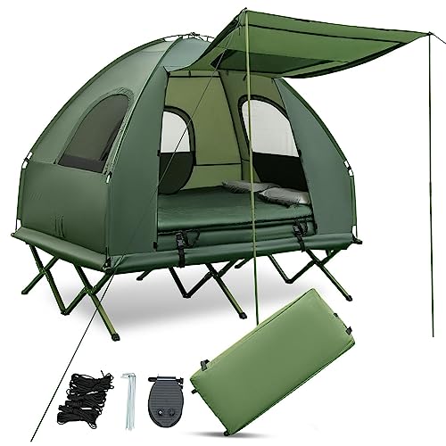 Tent Cot with Air Mattress, 2 Sleeping Bags, Carry Bag & Foot Pump G1745