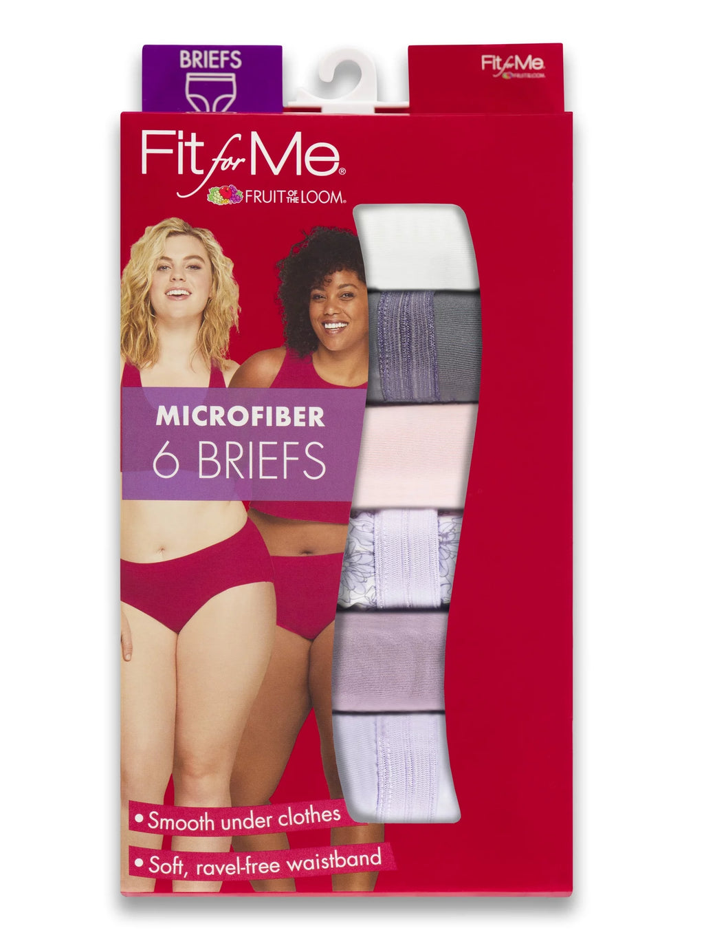 Women's Plus Size Microfiber Brief Underwear, 6 Pack U4643