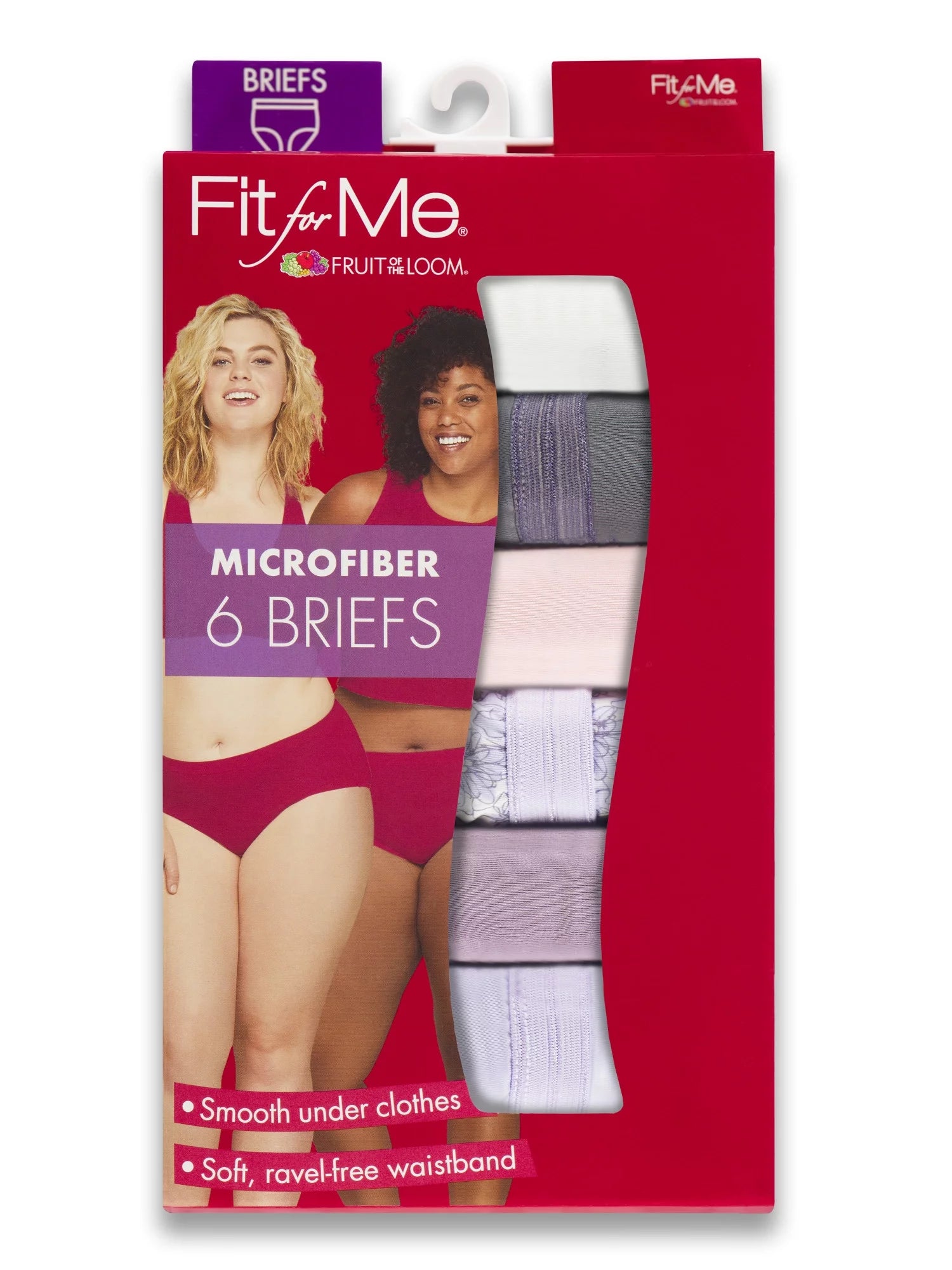 Women's Plus Size Microfiber Brief Underwear, 6 Pack U4643