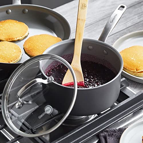 5QT Hard Anodized Ceramic Nonstick Saute Pan with Lid, Gray W406
