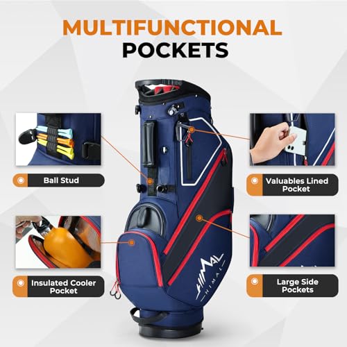 14 Way Dividers Golf Stand Bag Lightweight with Multiple Pockets, Dual Strap and Rain Cover Hood R602896