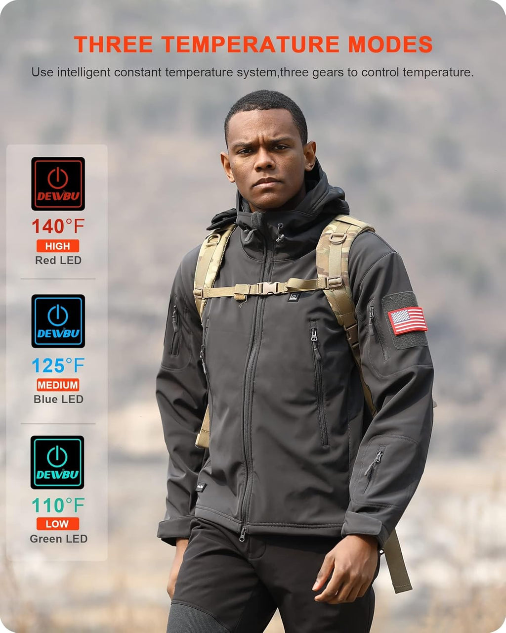 Grey Heated Jacket with 12V Battery Pack T989403