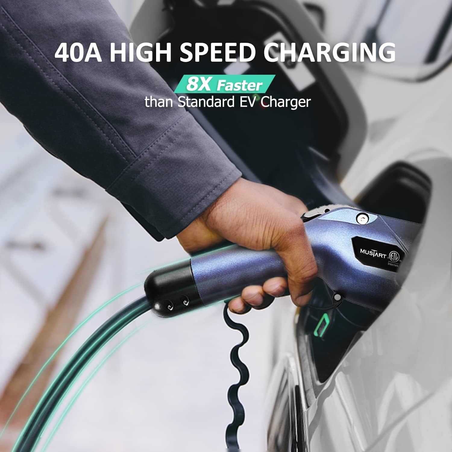 40 Amp Smart Electric Vehicle Charger with 25-Foot Cable Y414