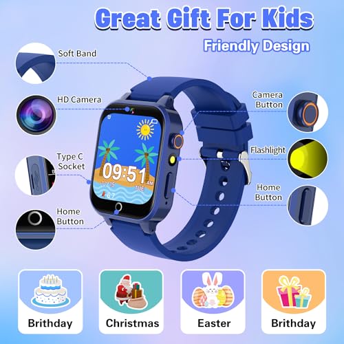 Kids Smart Watch with 26 Games, HD Camera, Touchscreen P764017