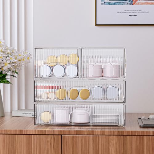 3 Pack Clear Acrylic Drawer Cosmetic Organizer Q212