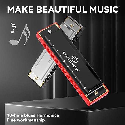 10 Hole Diatonic Harmonica Key of C Brass Reed Metal Mouth Organ Q572582