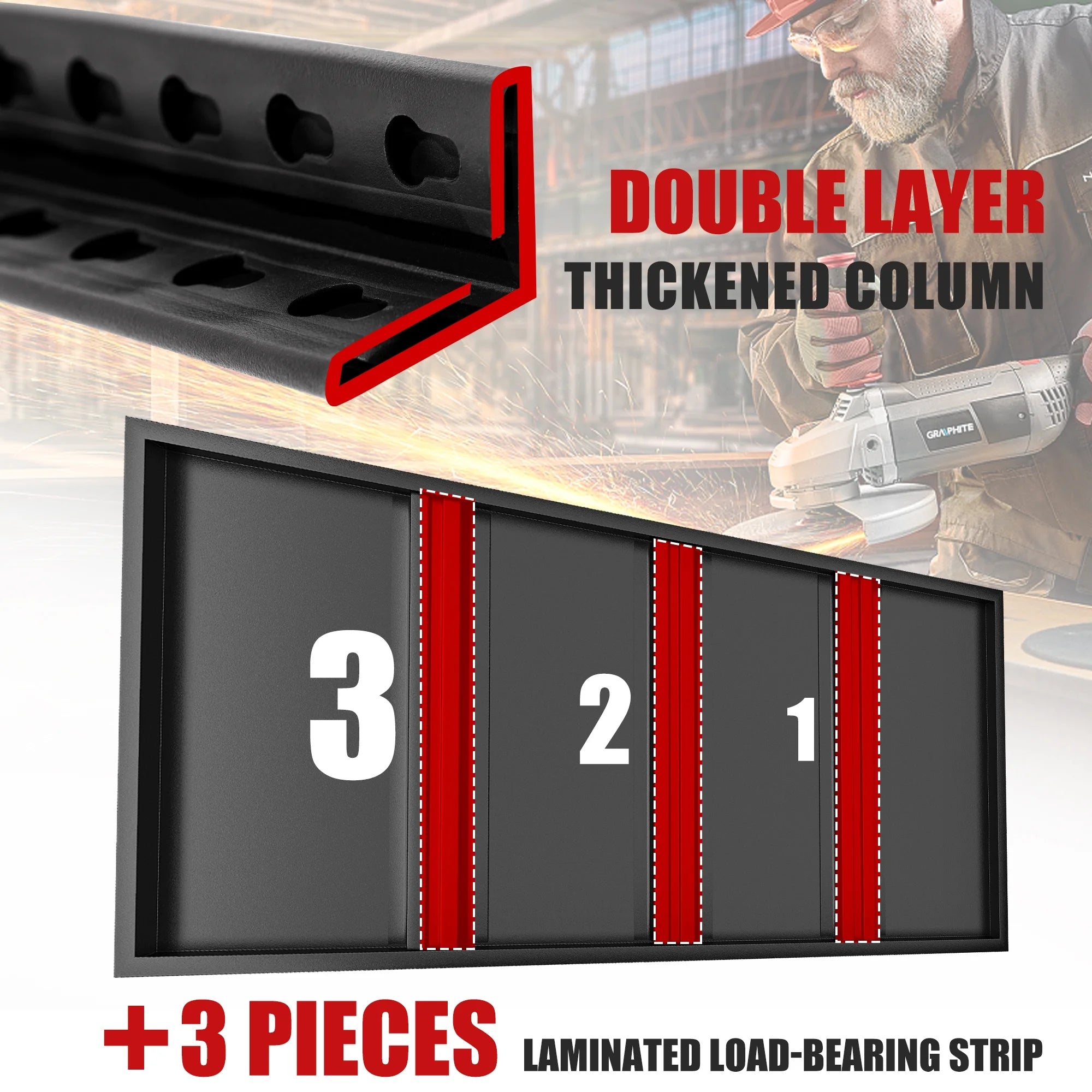 72"H 5-Shelf Heavy Duty Metal Storage Shelving Unit Black L659550