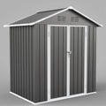6' x 4' Galvanized Steel Outdoor Storage Shed with Lockable Doors O659802