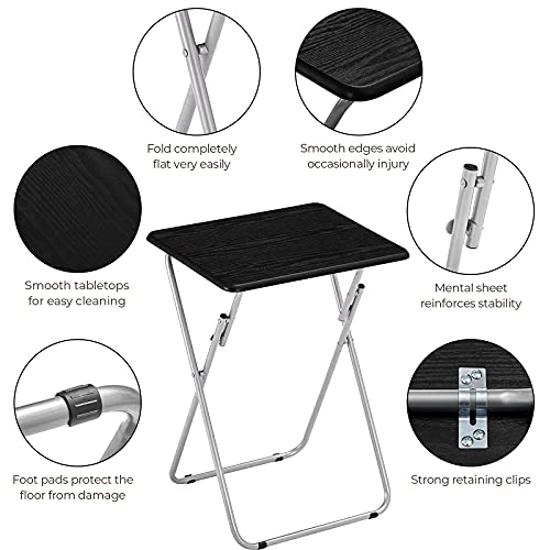 Black Folding TV Trays Set of 2 S2623