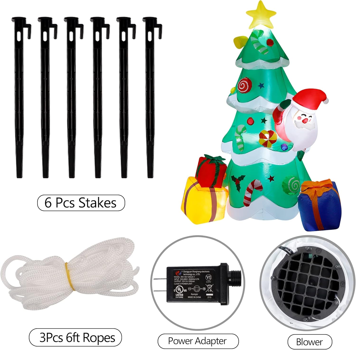 7 FT Inflatable Christmas Tree with LED Lights S156573