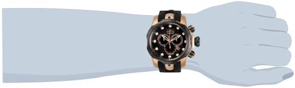 Black Polyurethane Chronograph Watch D5865