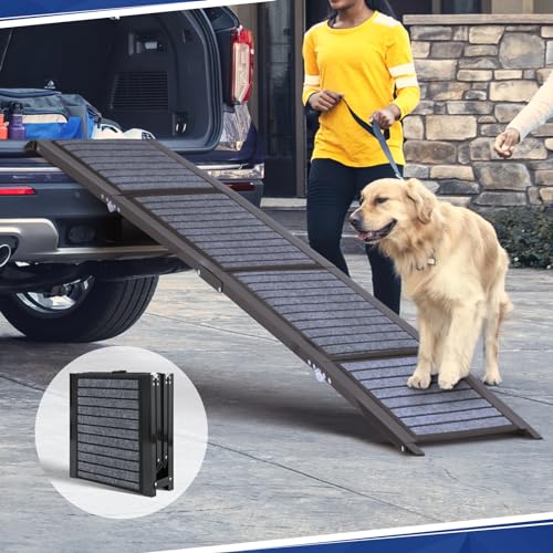 67" Foldable Dog Ramp with Non-Slip Rug Surface A509