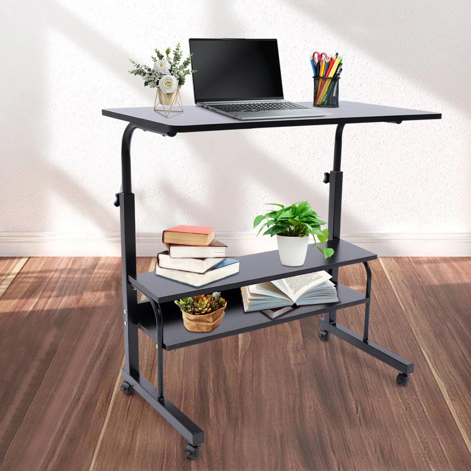 Adjustable Height Desk with Wheels Q812