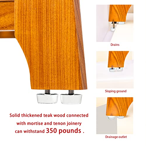 Teak Shower Bench with Shelf T371205