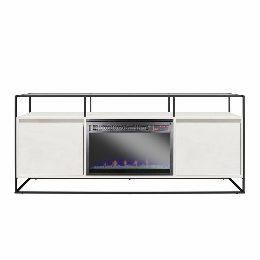 Plaster TV Stand with Electric Fireplace S8933
