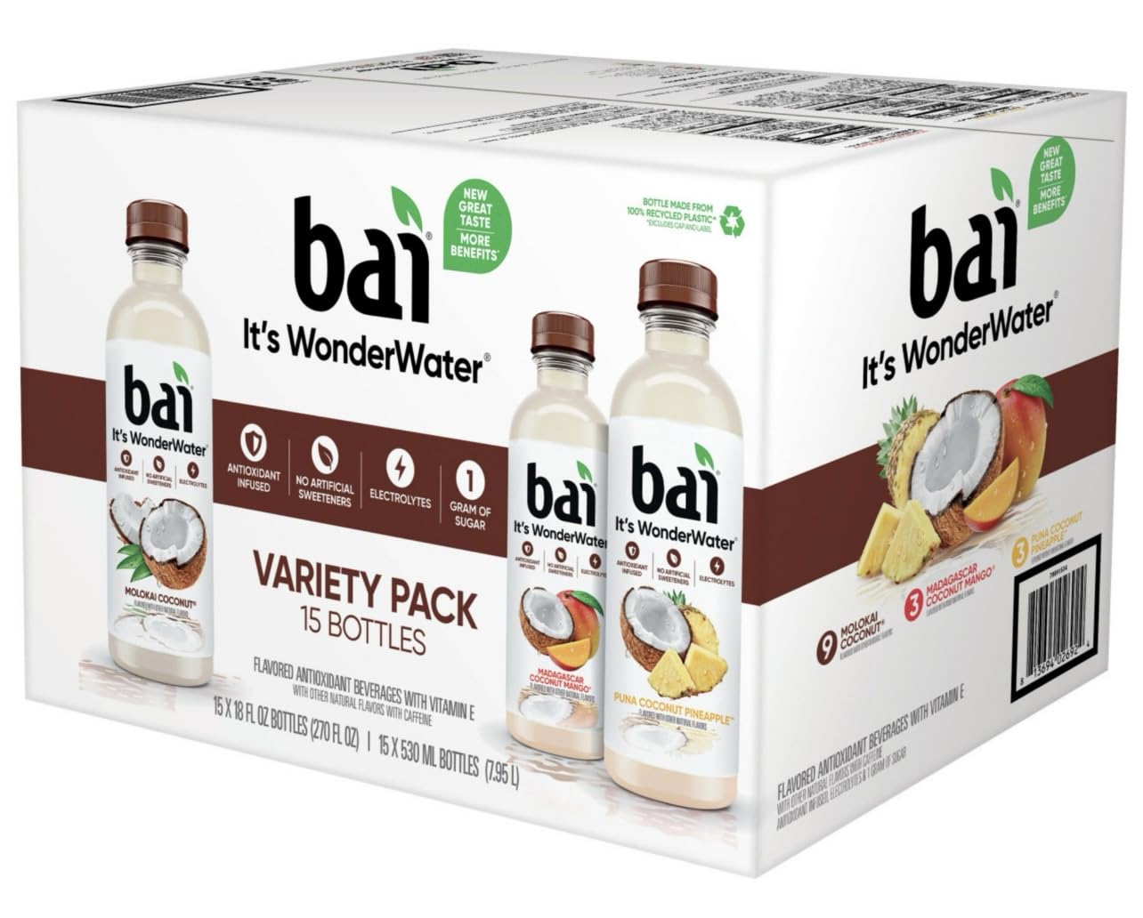 15 Pack (18 oz.) Antioxidant Infusion Coconut Drink Variety Pack V94443
