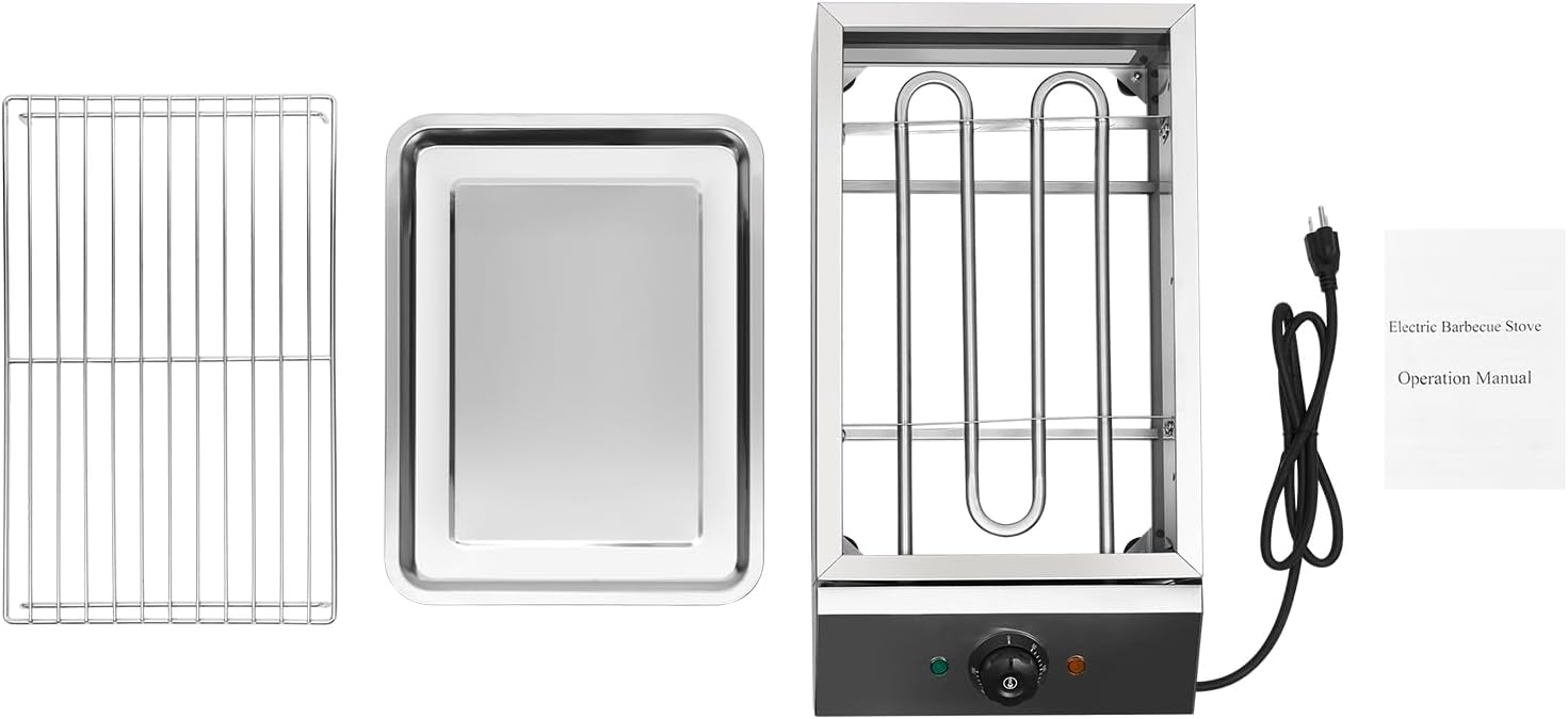 Electric Grill with Adjustable Temperature Control 572°F, 110V 1800W, Nonstick Cooking Surface M4615