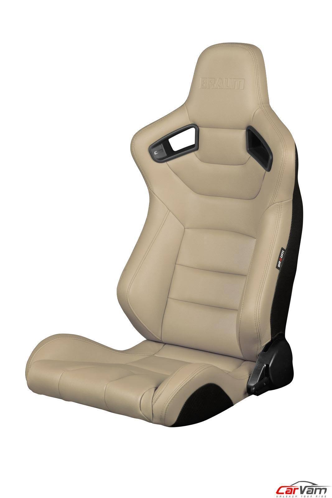 Beige Leatherette Racing Seats Pair M740842