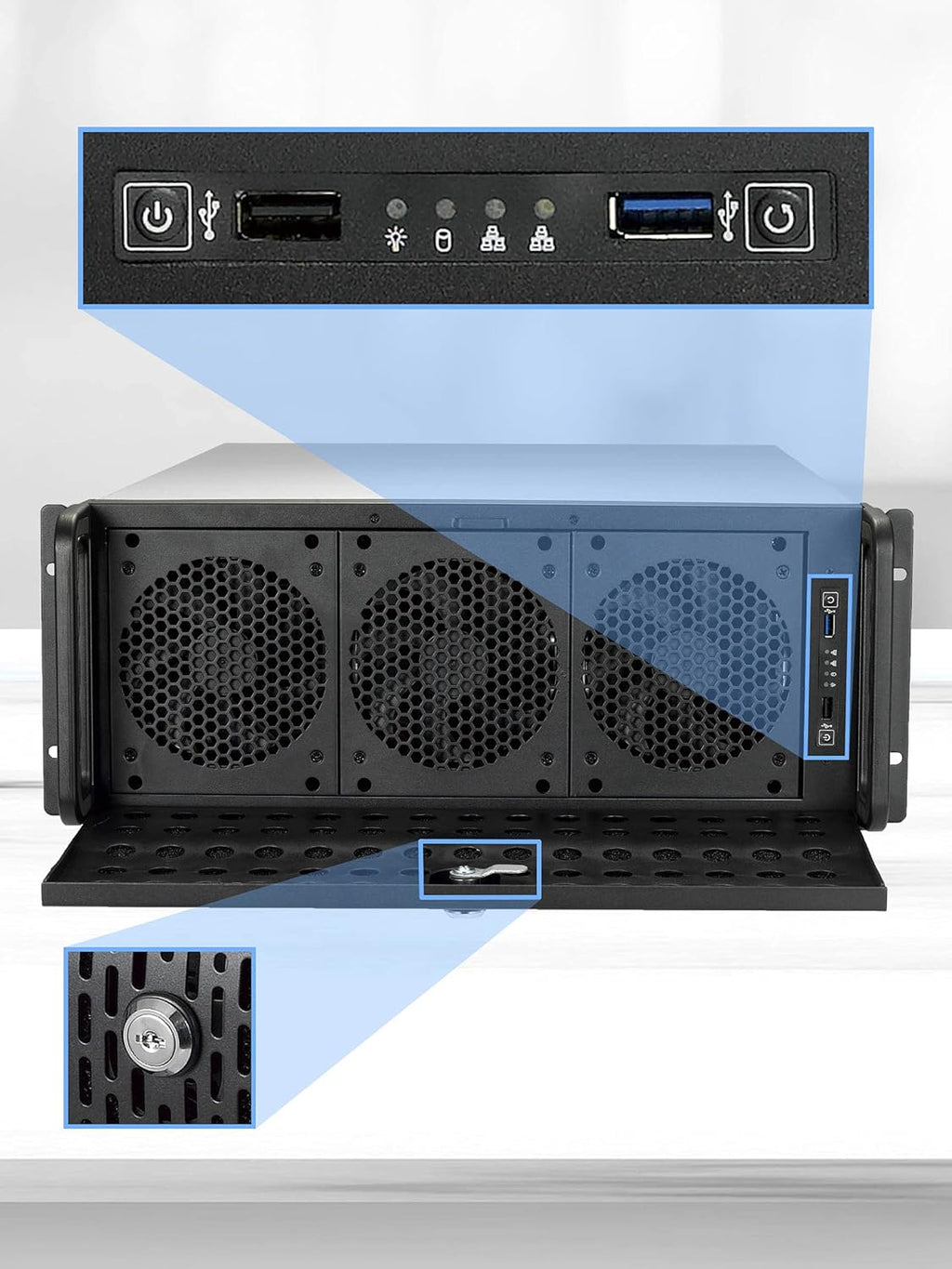 15 Bay 4U Rackmount Server Case with 6x 120mm Fans H873