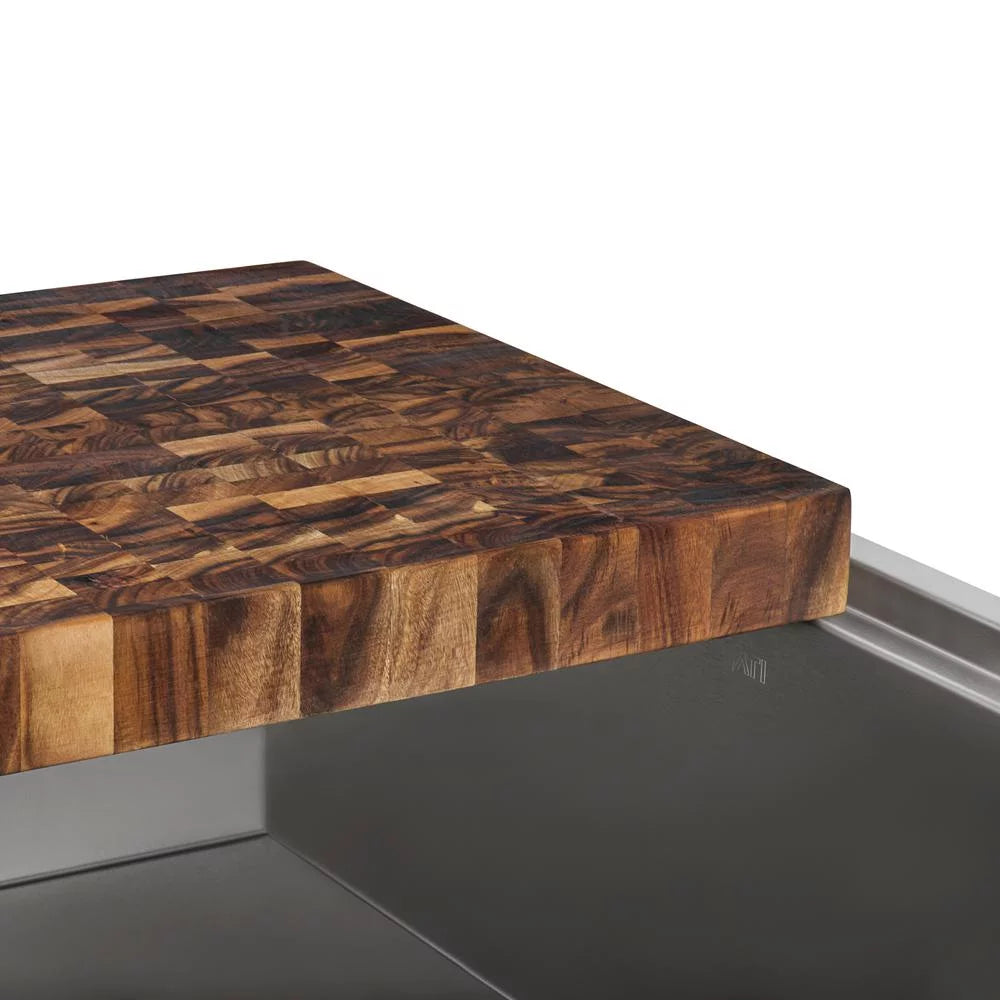 17 x 16 in. Thick End-Grain Acacia Solid Wood Cutting Board T459888