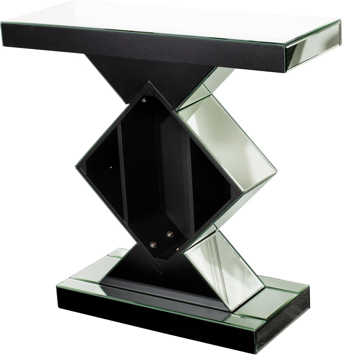 Mirrored Console Table, Silver, 31.5'' Long Accent Narrow Table O5463