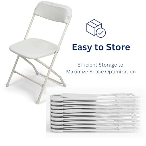 White Plastic Folding Chairs 10-Pack W5953