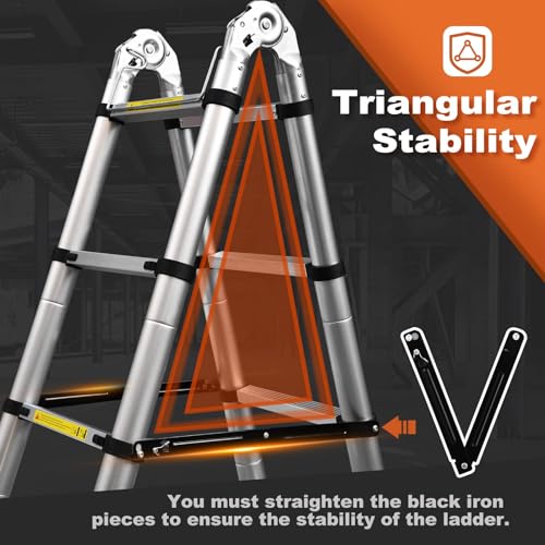15.5 Ft Telescoping Aluminum Ladder with Non-Slip Feet Z208