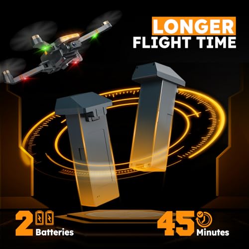 Dark Gray 4K Camera Drone with Brushless Motor, Follow Me Mode, Auto Return, Foldable RC Quadcopter B7067