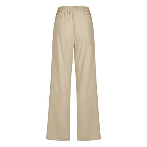 Women Wide Leg Cotton Linen Pants V1777