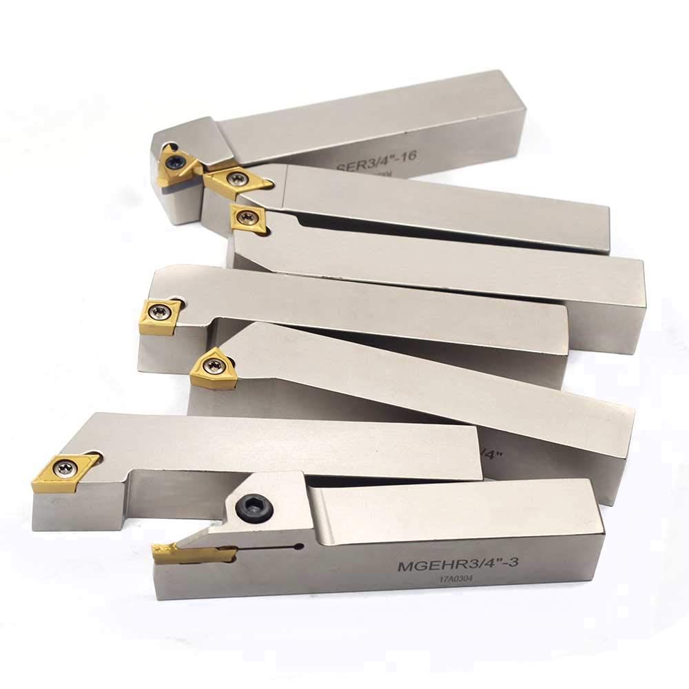 7 Pieces/Set Indexable Lathe Turning Tool Holder with Tin Coated Carbide Inserts Z118389