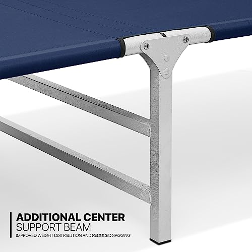 Navy Blue Folding Camping Cot with Storage Bag P5760