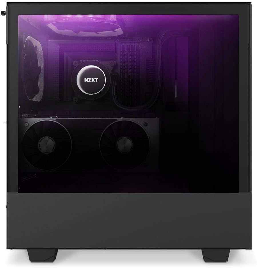 Black Mid-Tower ATX PC Case with Dual-Tempered Glass Panel N225