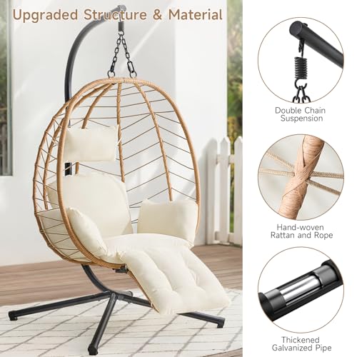 Hanging Egg Chair with Cushion and Stand U61780