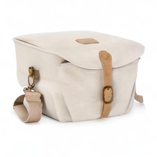 Khaki Canvas Camera Bag with Rain Cover T6037