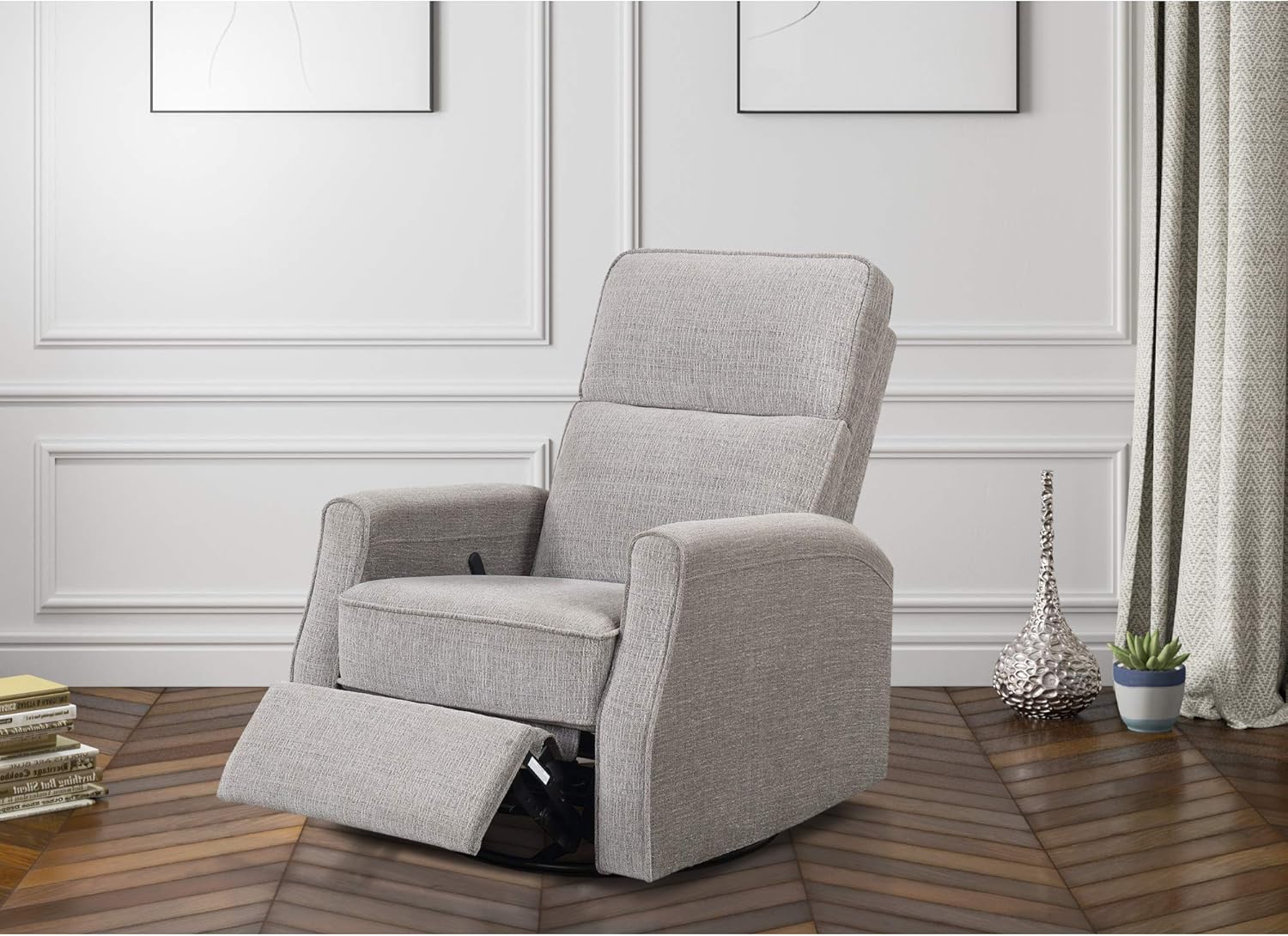 Gray Swivel Recliner Glider I1625