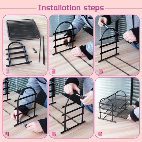 Black 5 Tier Mesh Desktop Letter Trays R647978