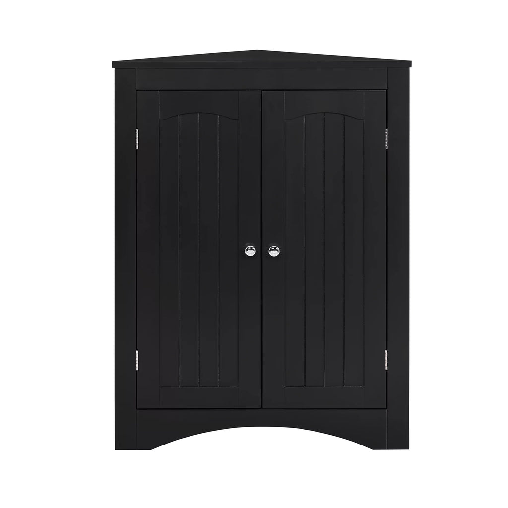 Free Standing Corner Storage Cabinet with Doors and Shelves Q901017