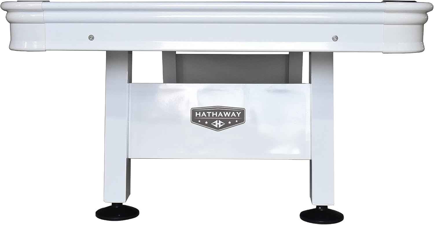 White 8-ft Outdoor Pool Table with Aluminum Frame and Waterproof Felt N429068