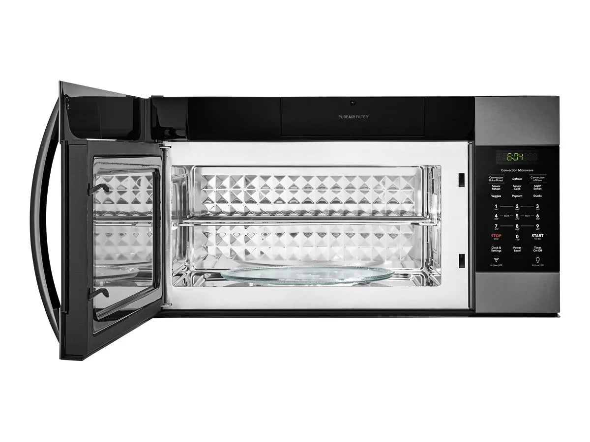 Black stainless steel over-range microwave oven with convection B8429