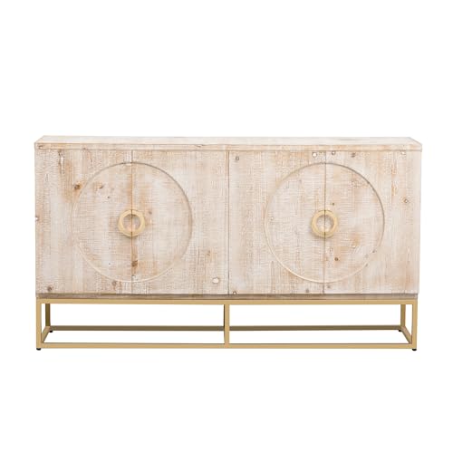 Beige 4 Door Wood Sideboard Cabinet O605