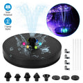 Solar Powered Fountain Pump With LED Lights 7 Nozzles V3237
