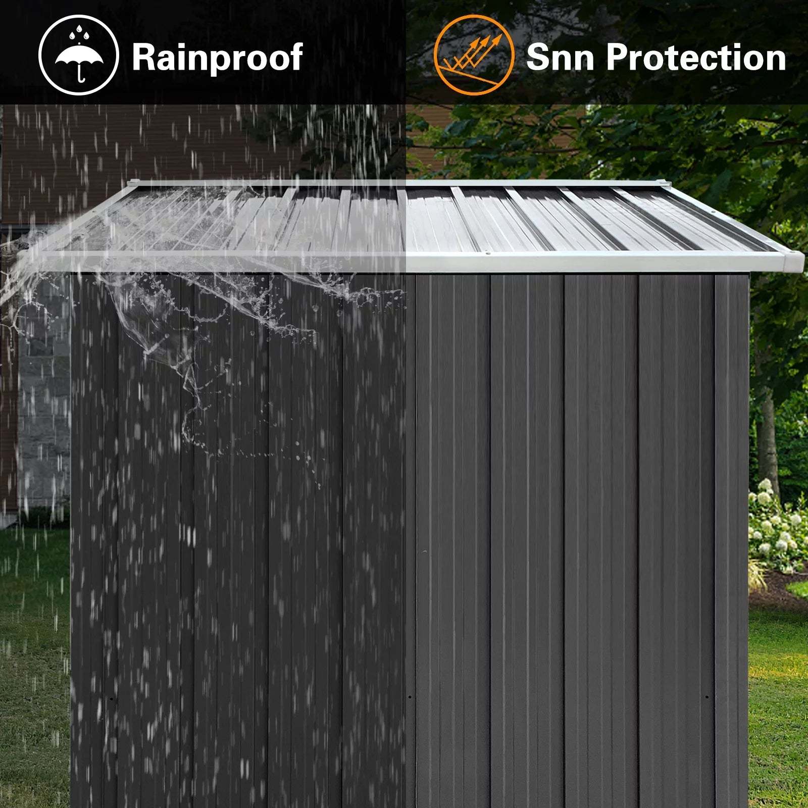 6' x 4' Galvanized Steel Outdoor Storage Shed with Lockable Doors O659802