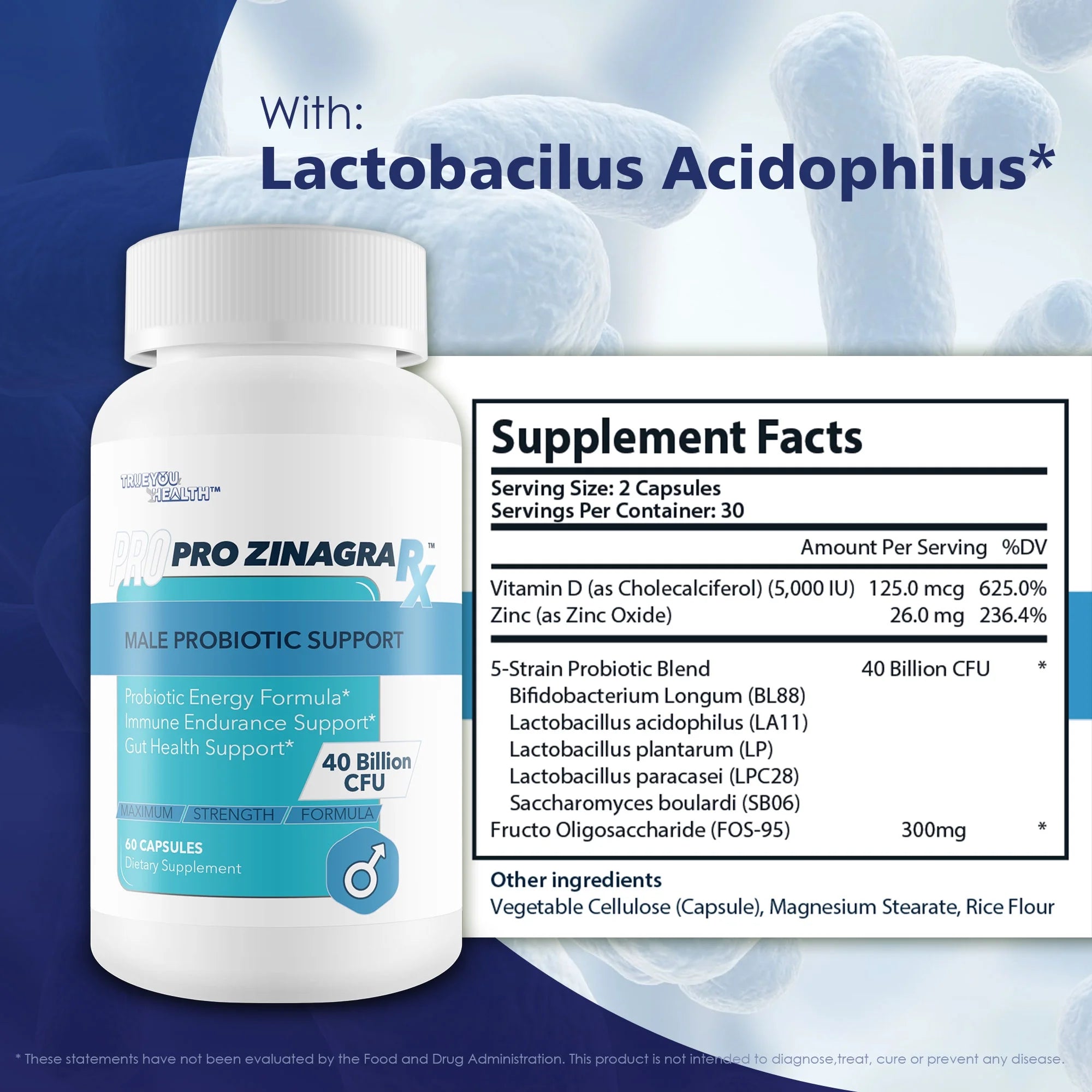Male Probiotic Support with 40 Billion CFU W102698