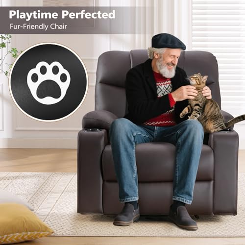 Large Power Lift Recliner Chair with Massage and Heat, Electric Wide Recliners, Heavy Duty Fabric Reclining Mechanism, Camel K50827