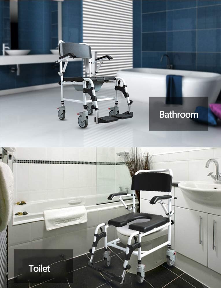 Padded Commode Chair with Wheels O8692